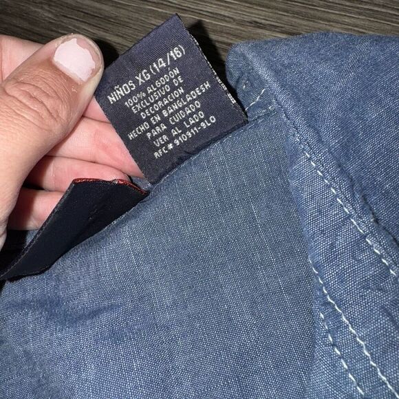 Wrangler Boys XL denim button up top - Picture 5 of 5